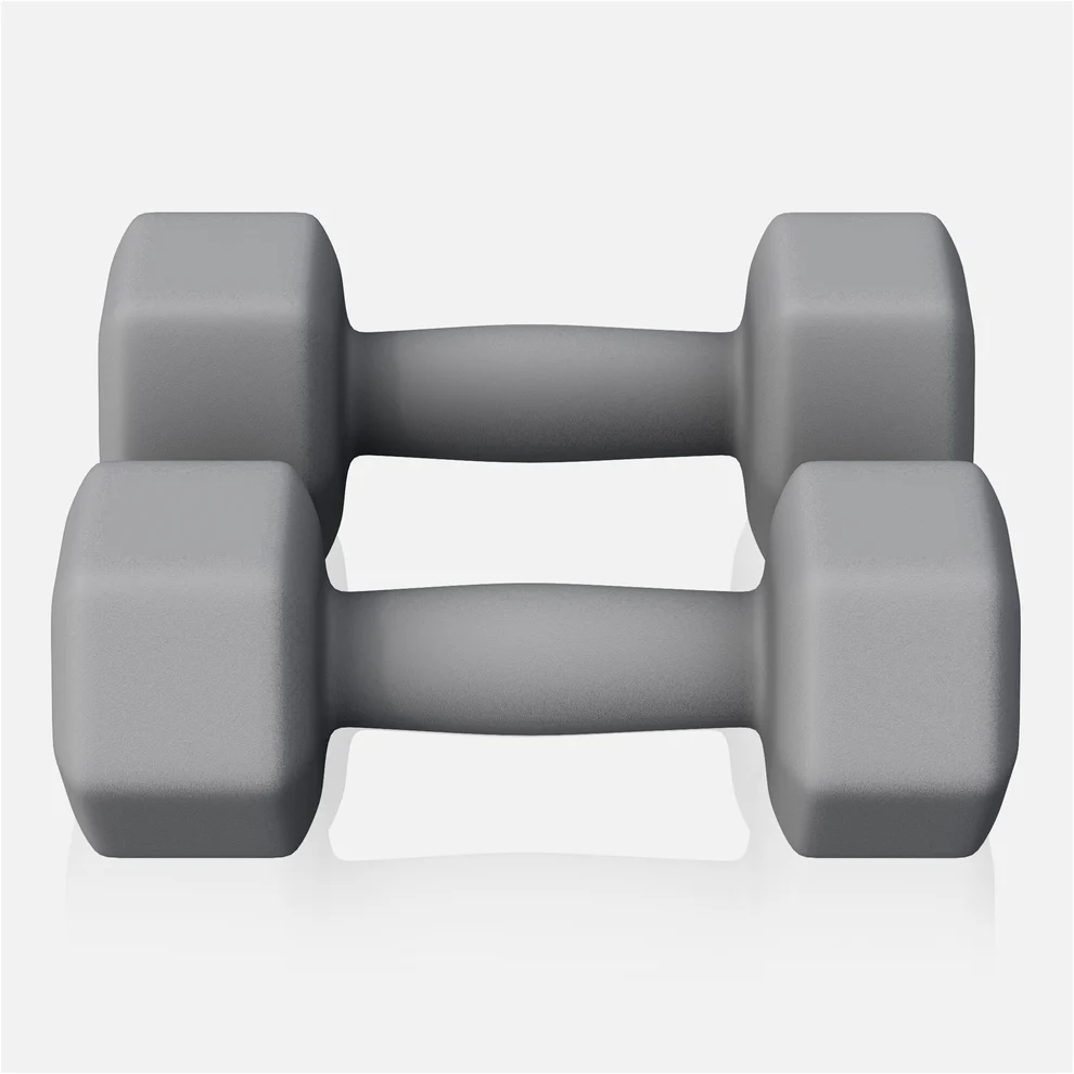 Neopreenikäsipainot 4 kg, 2 kpl, harmaa