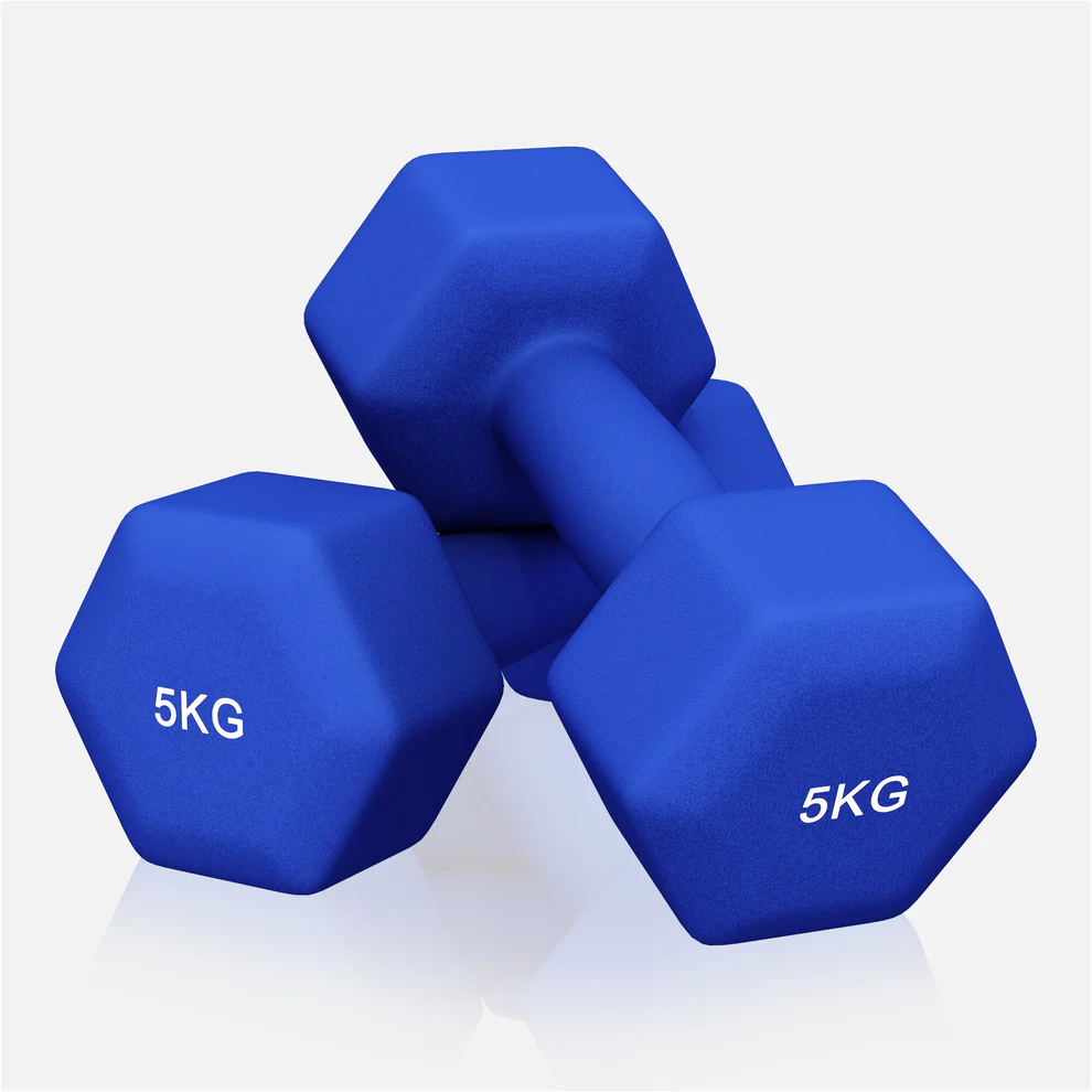 Neopreenikäsipainot 5 kg, 2 kpl, laivastonsininen