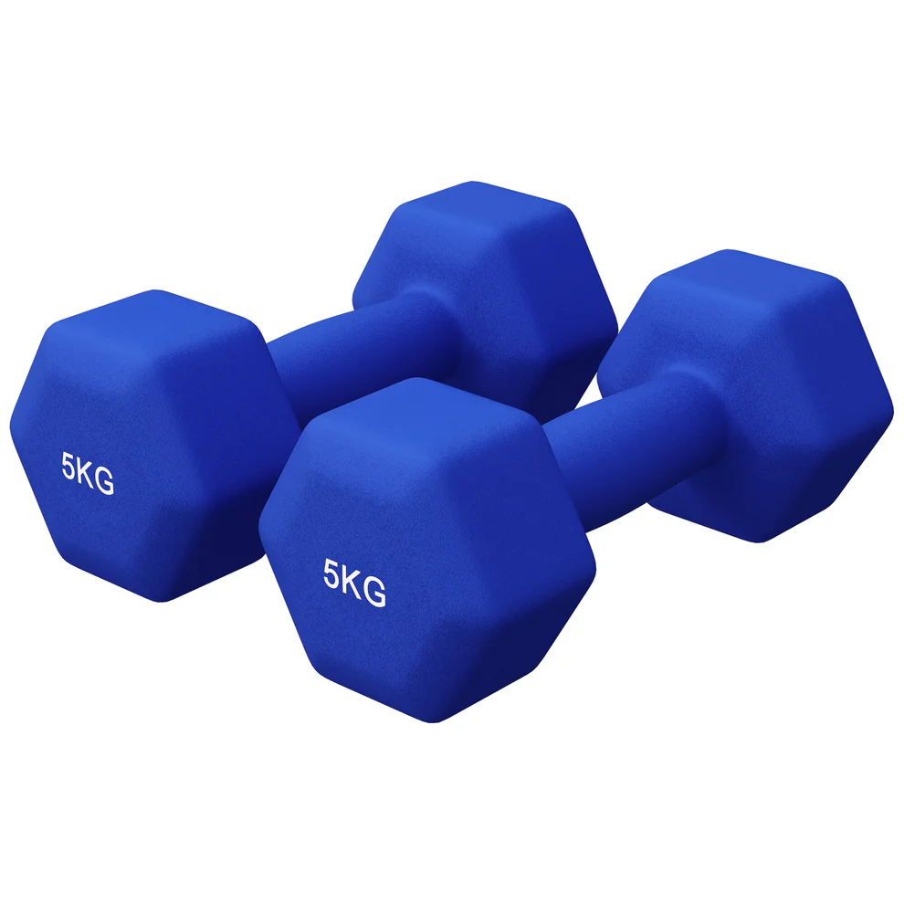 Neopreenikäsipainot 5 kg, 2 kpl, laivastonsininen