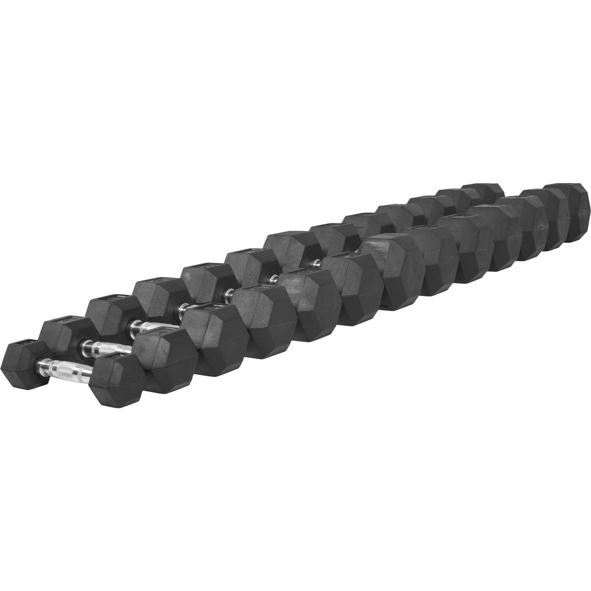 Hexagon- käsipaino 2,5-25kg, kumipinnoitettu valurauta (pikatoimitus)