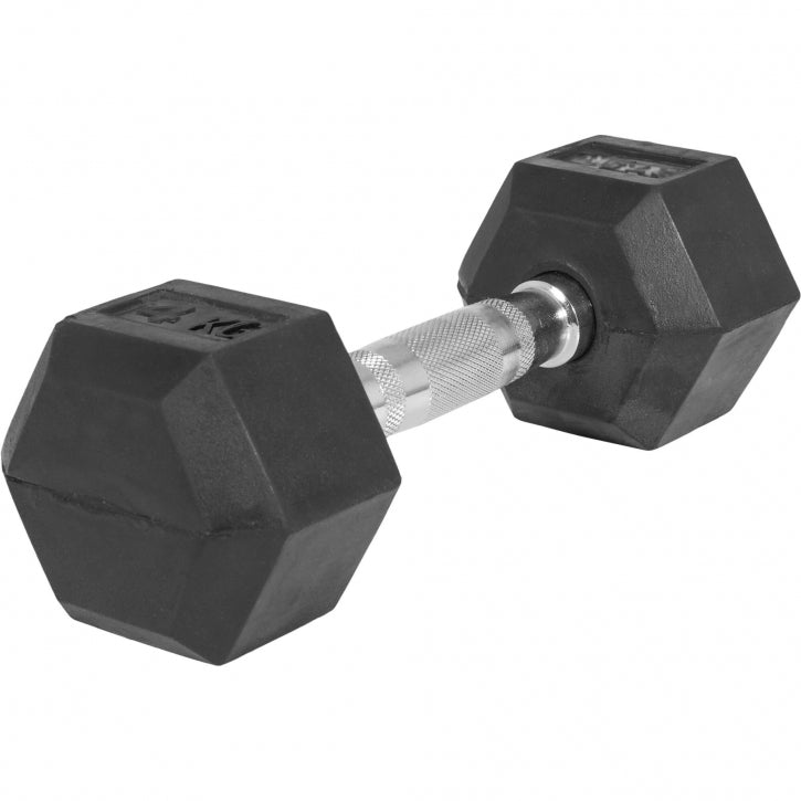Hexagon- käsipaino 2,5-25kg, kumipinnoitettu valurauta (pikatoimitus)