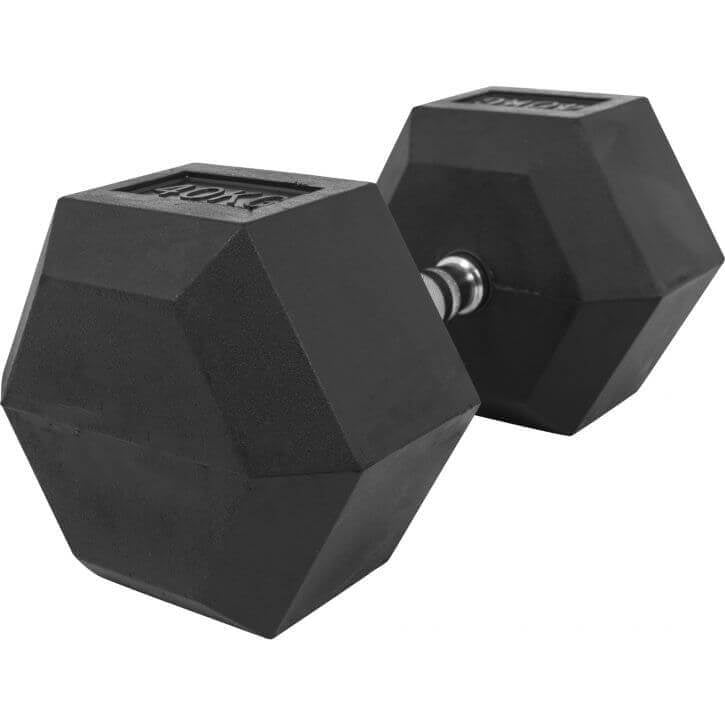 Hexagon- käsipaino 2,5-25kg, kumipinnoitettu valurauta (pikatoimitus)