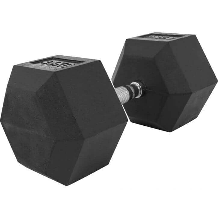 Hexagon- käsipaino 2,5-25kg, kumipinnoitettu valurauta (pikatoimitus)