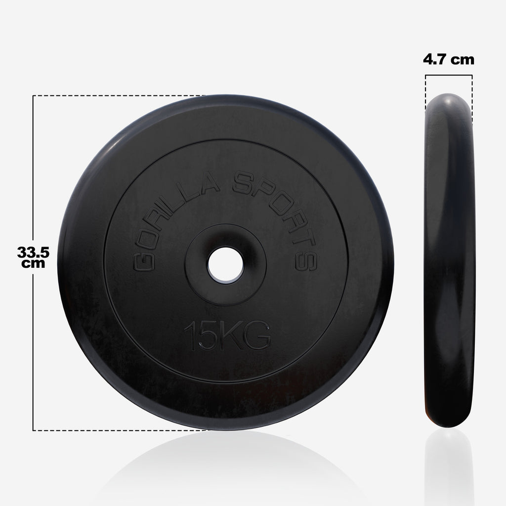Kumipäällysteinen levypaino 15 kg 30 mm