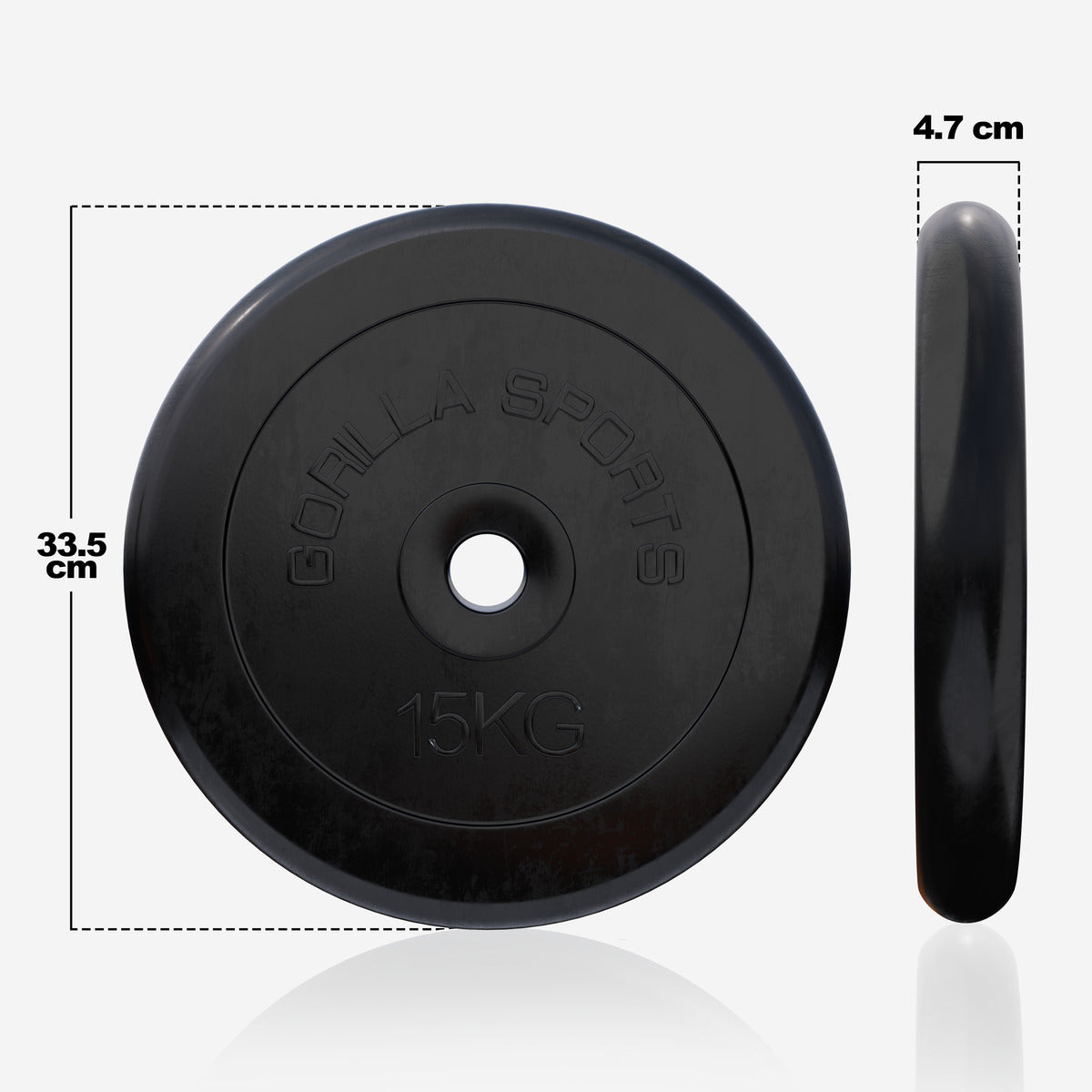 Kumipäällysteinen levypaino 15 kg 30 mm