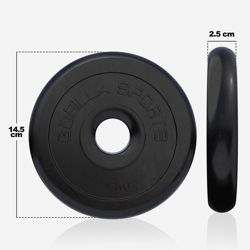 Kumipäällysteinen levypaino 1,25 kg, 30 mm