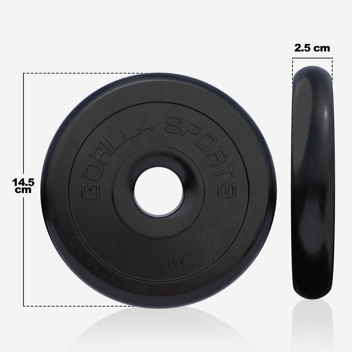Kumipäällysteinen levypaino 1,25 kg, 30 mm