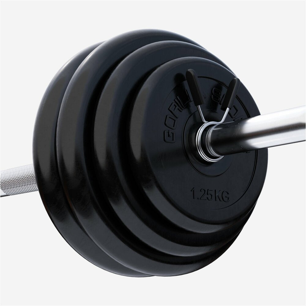 Kumiset levypainot 30 mm, 2 x 1,25 kg + 2 x 2,5 kg + 4 x 5 kg
