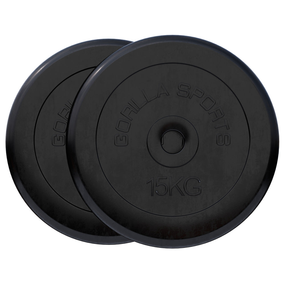 Kumipäällysteiset levypainot 2 x 15 kg 30 mm