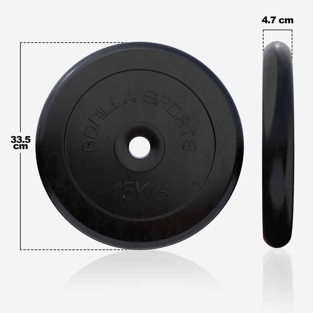 Kumipäällysteiset levypainot 2 x 15 kg 30 mm