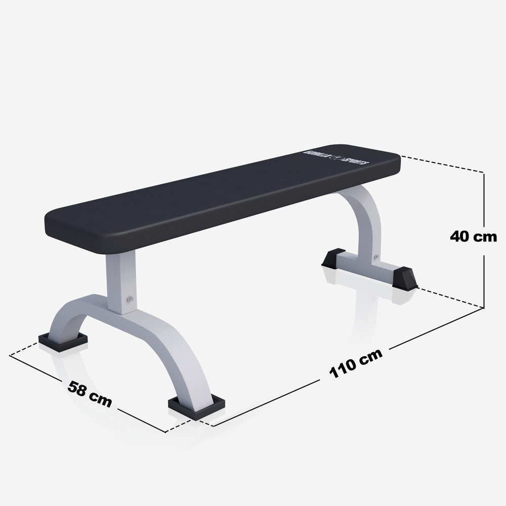 Tasapenkki max 250 kg, valkoinen