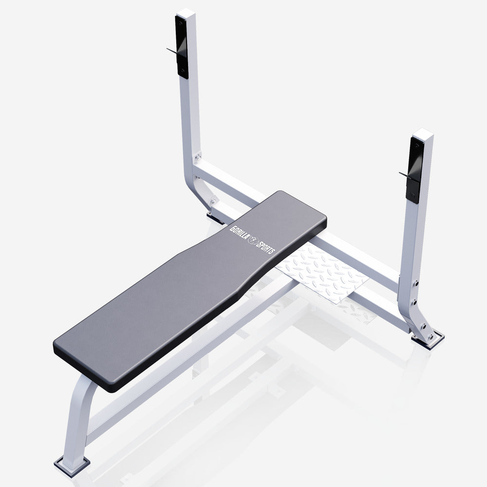 Leveä painonnostopenkki max 250 kg, valkoinen