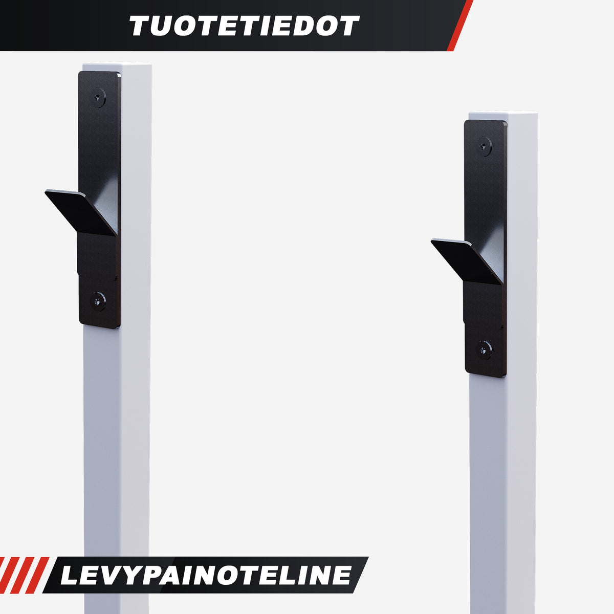 Leveä painonnostopenkki max 250 kg, valkoinen
