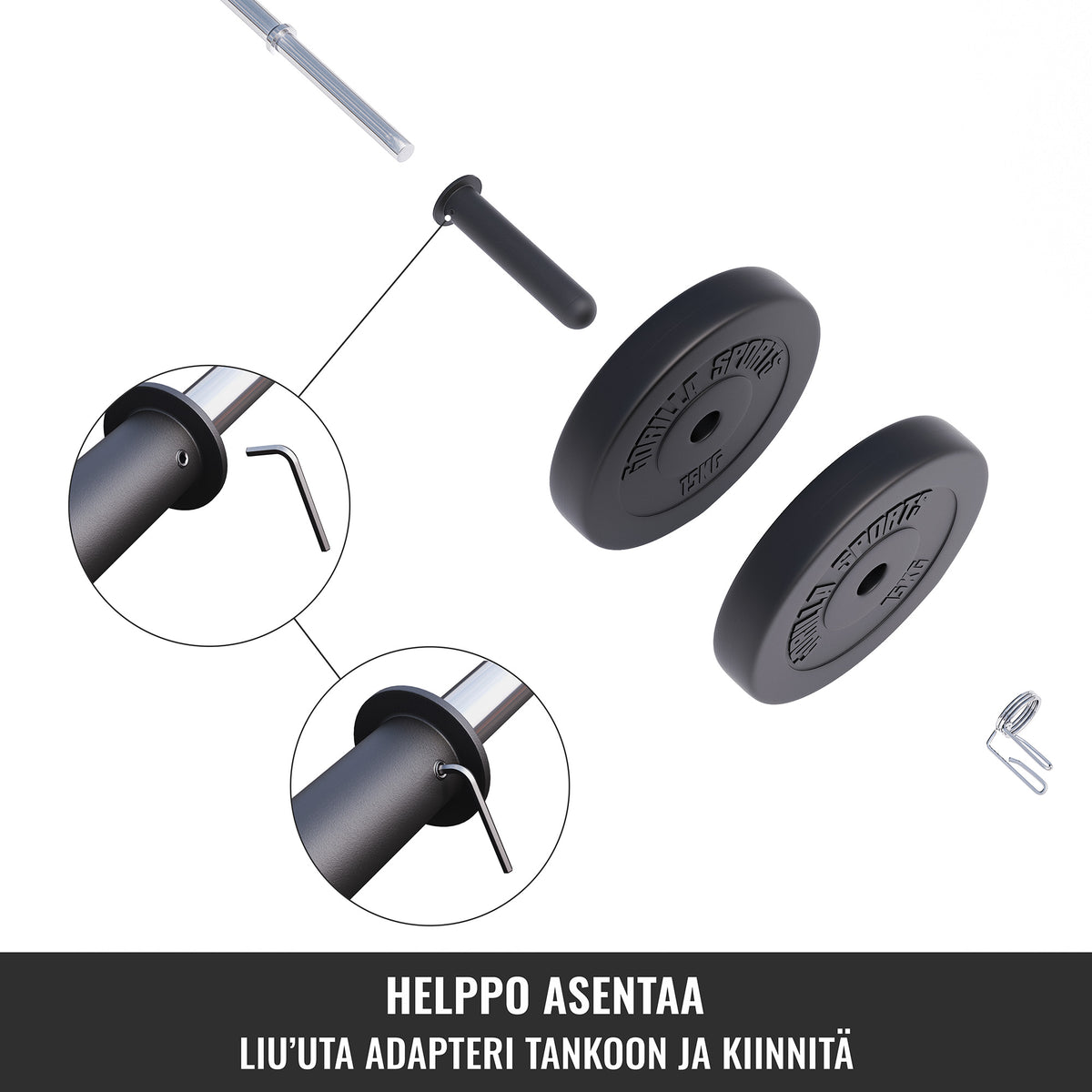 Levytankoadapterit 50 mm painoille 2 kpl