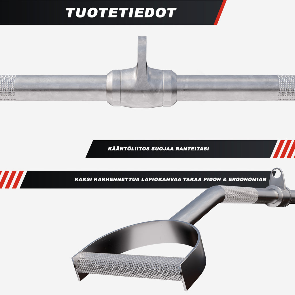 Lapiokahvatanko taljaan 93 cm