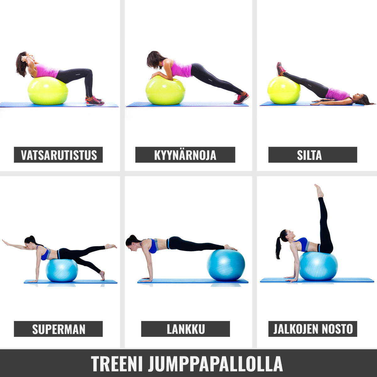 Jumppapallo 55 cm pumpulla
