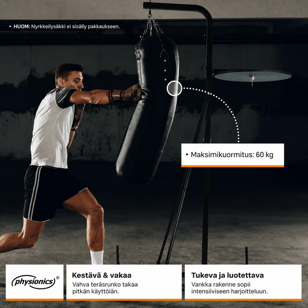 2-in-1 nyrkkeilysäkkiteline päärynäpallon alustalla