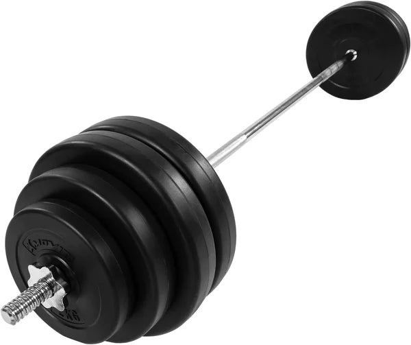 Levytankosetti 30–60 kg muovipäällysteisillä levypainoilla