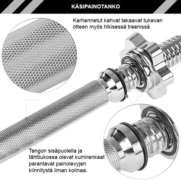 Säädettävä valurautakäsipaino 10–30 kg, 30 mm
