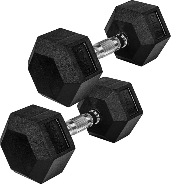Hexagon-käsipainopari 4–60 kg kumipinnoitteella
