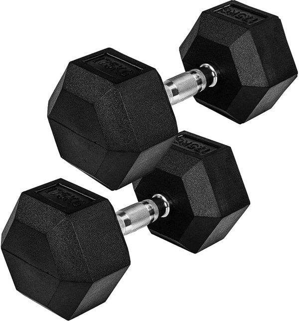 Hexagon-käsipainopari 4–60 kg kumipinnoitteella