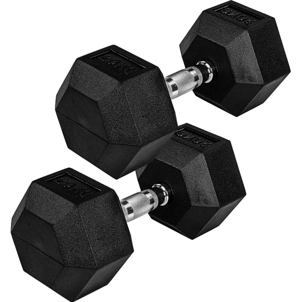 Hexagon-käsipainopari 4–60 kg kumipinnoitteella
