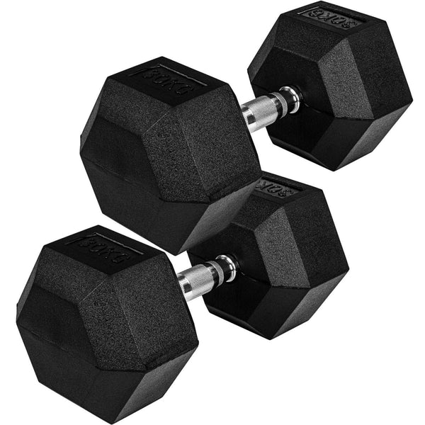 Hexagon-käsipainopari 4–60 kg kumipinnoitteella