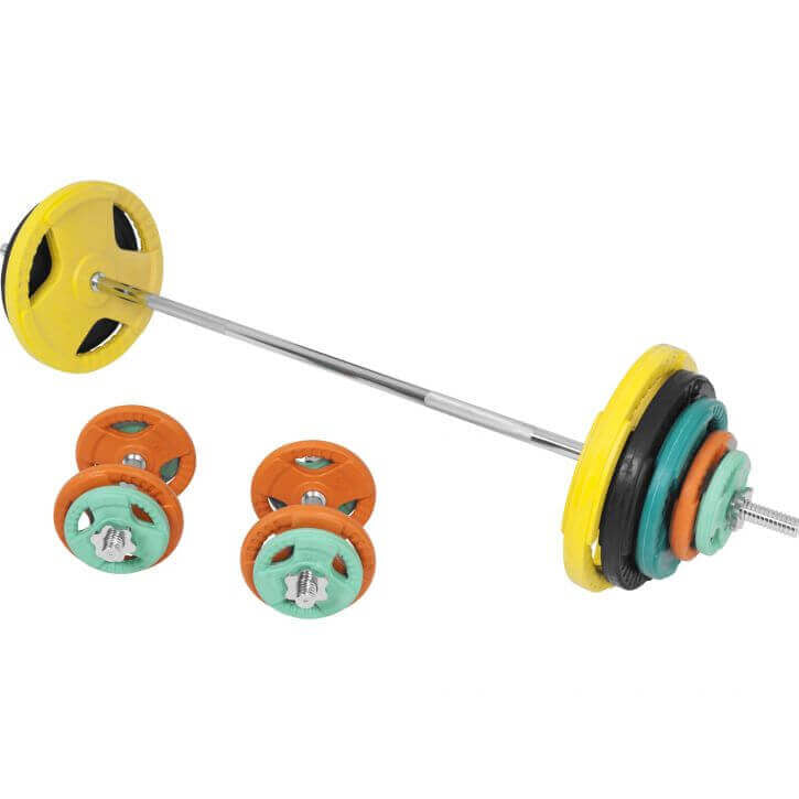 Kumipinnoitteinen levytankosarja 100 kg 30 mm