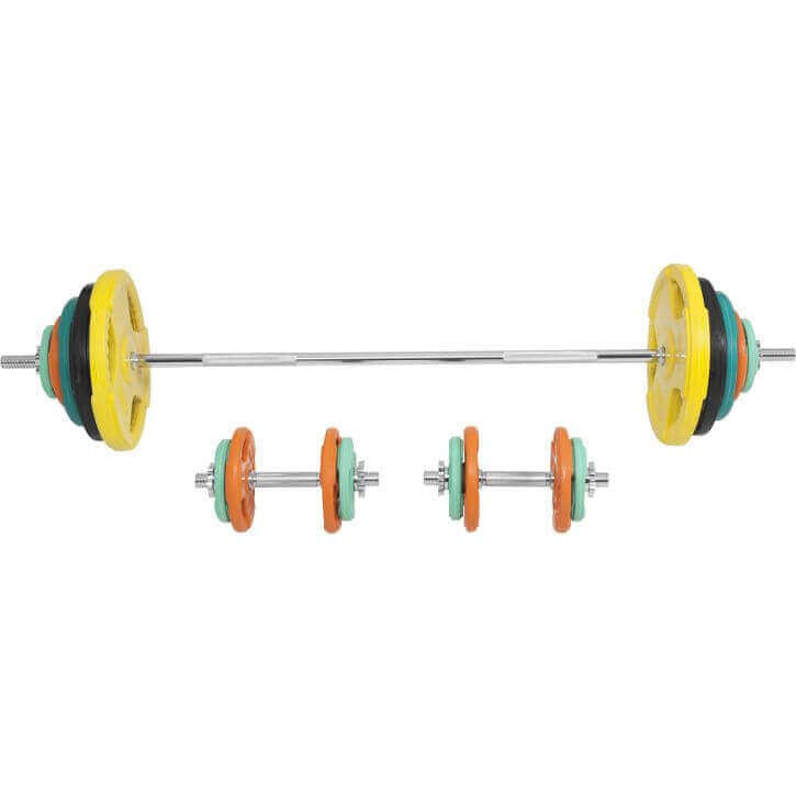 Kumipinnoitteinen levytankosarja 100 kg 30 mm