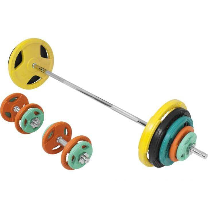 Kumipinnoitteinen levytankosarja 100 kg 30 mm