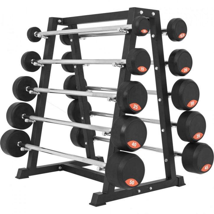 Painotankosarja telineellä 10 tangolla 10–50 kg