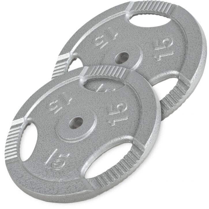 Rautaiset Tri Grip levypainot 2 x 15 kg, 30 mm