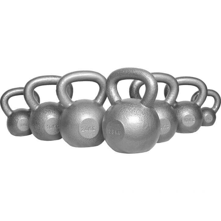 Valurautainen kahvakuulasetti 144 kg, 4–32 kg, harmaa