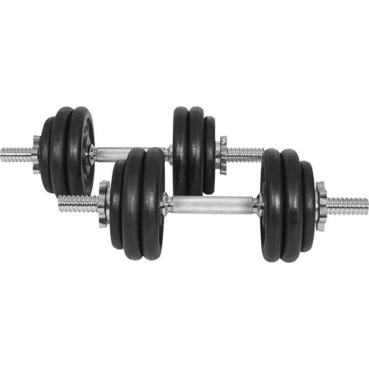 Valurautainen käsipainosetti 30 kg kierrelukoilla, 25mm