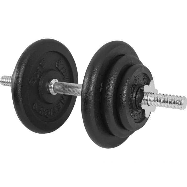 Valurautainen Säädettävä Käsipaino 20kg Kierrelukoilla 45cm, Ø 25mm