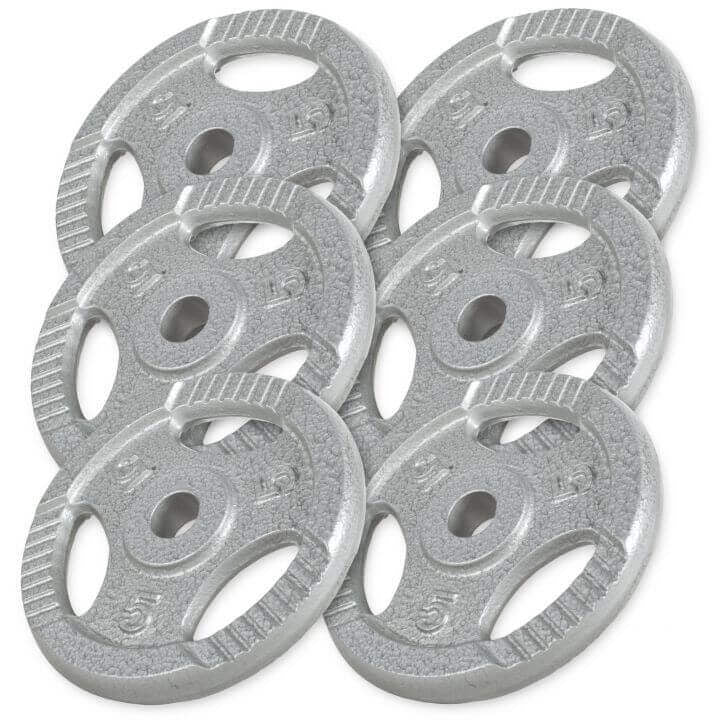 Rautaiset Tri Grip levypainot 6 x 5 kg, 30 mm