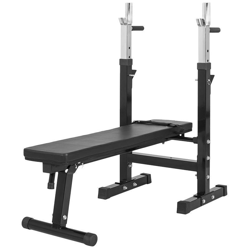 Säädettävä painonnostopenkki + 70 kg levytankosarja