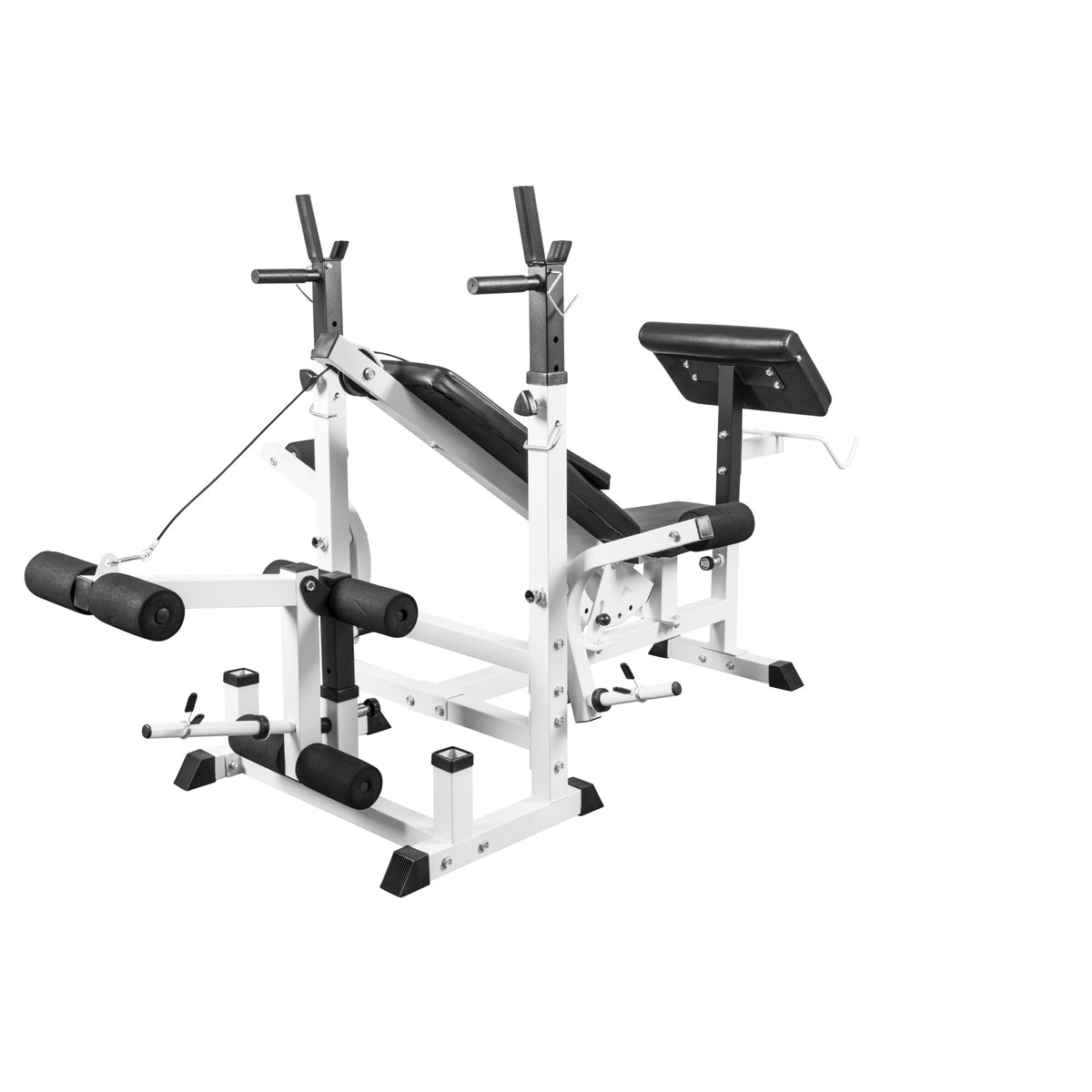 Säädettävä monitoimipenkki max 280 kg, valkoinen