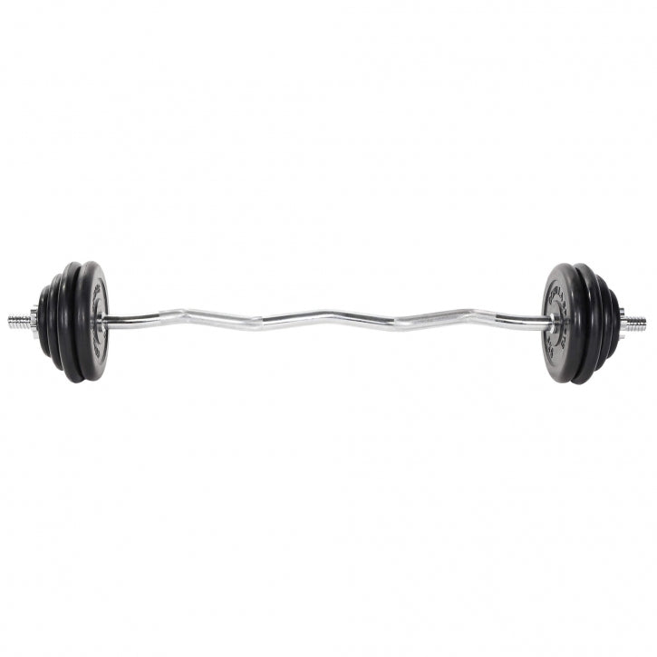 EZ-levytankosarja 35 kg kumipinnoitetuilla levyillä