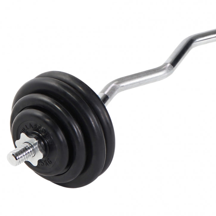 EZ-levytankosarja 35 kg kumipinnoitetuilla levyillä