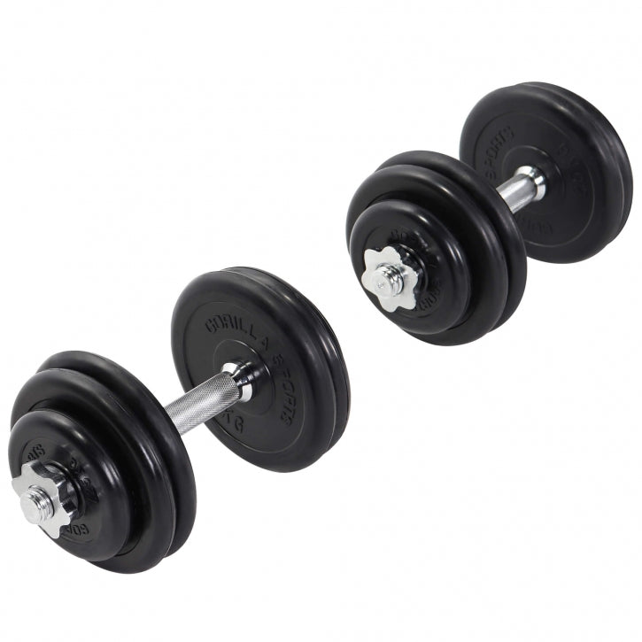 Kumipinnoitettu käsipainosetti 30 kg