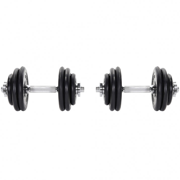 Kumipinnoitettu käsipainosetti 30 kg