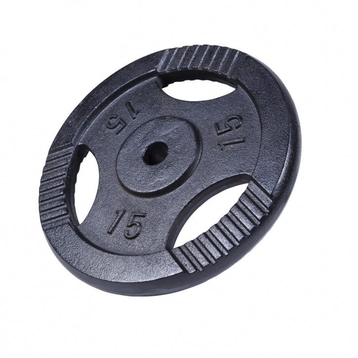 Valurautainen levypaino 15 kg otekahvoilla
