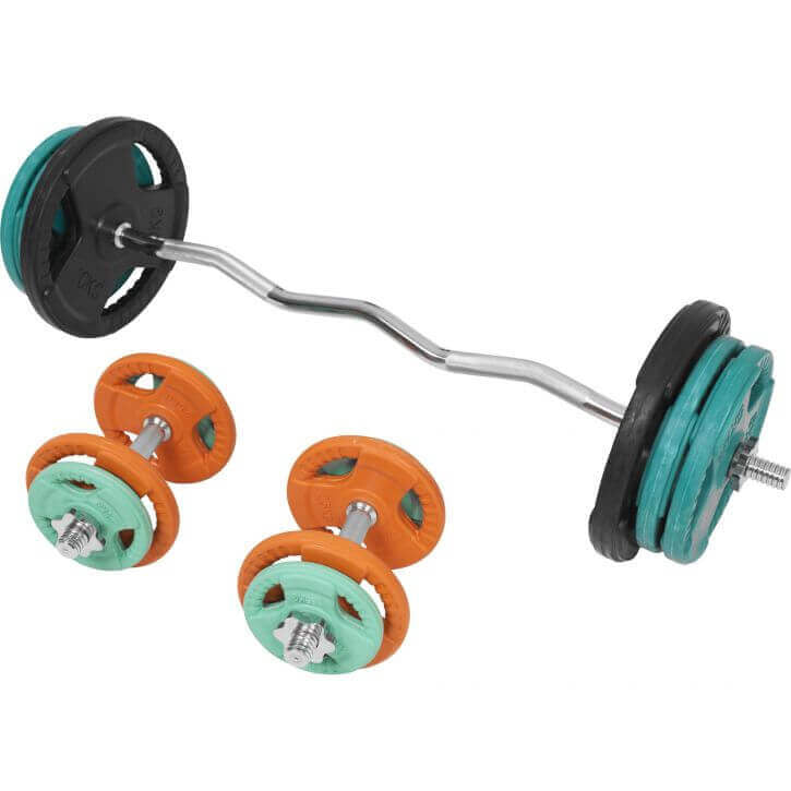 Levytankosarja 70 kg EZ-tangolla ja käsipainotangoilla