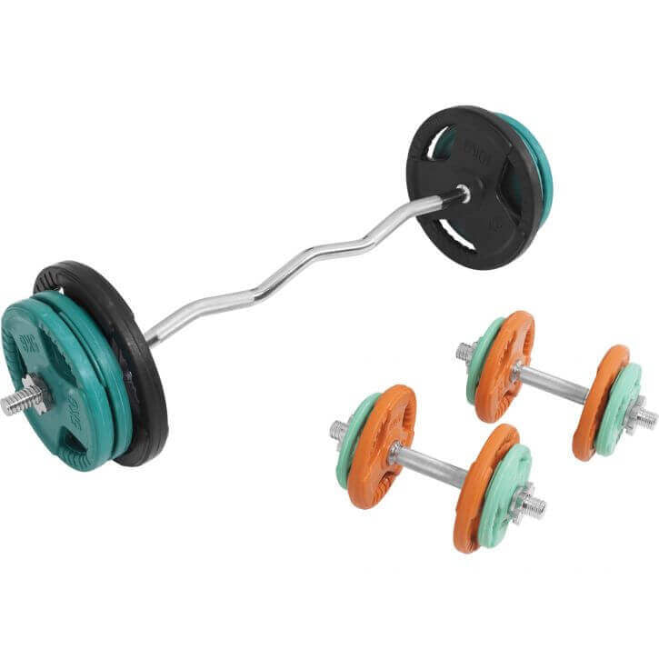 Levytankosarja 70 kg EZ-tangolla ja käsipainotangoilla