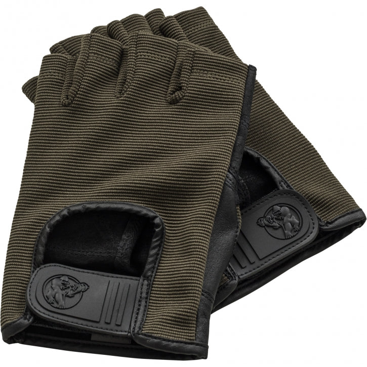 Treenihanskat S–XL, kangas/nahka, khaki