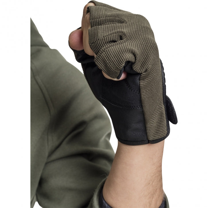 Treenihanskat S–XL, kangas/nahka, khaki