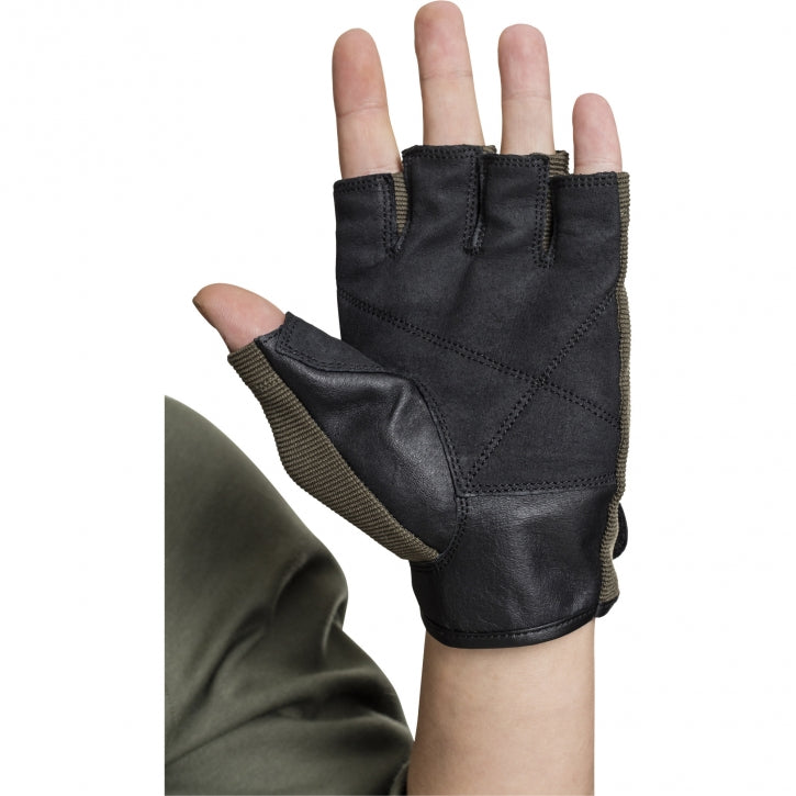 Treenihanskat S–XL, kangas/nahka, khaki