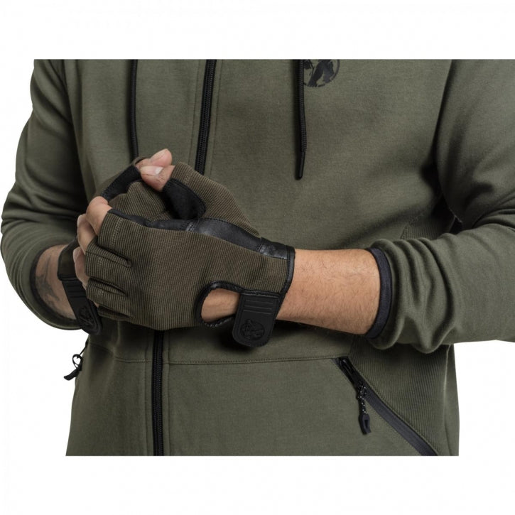 Treenihanskat S–XL, kangas/nahka, khaki