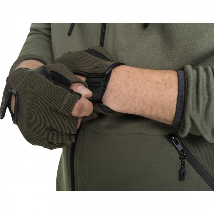 Treenihanskat S–XL, kangas/nahka, khaki